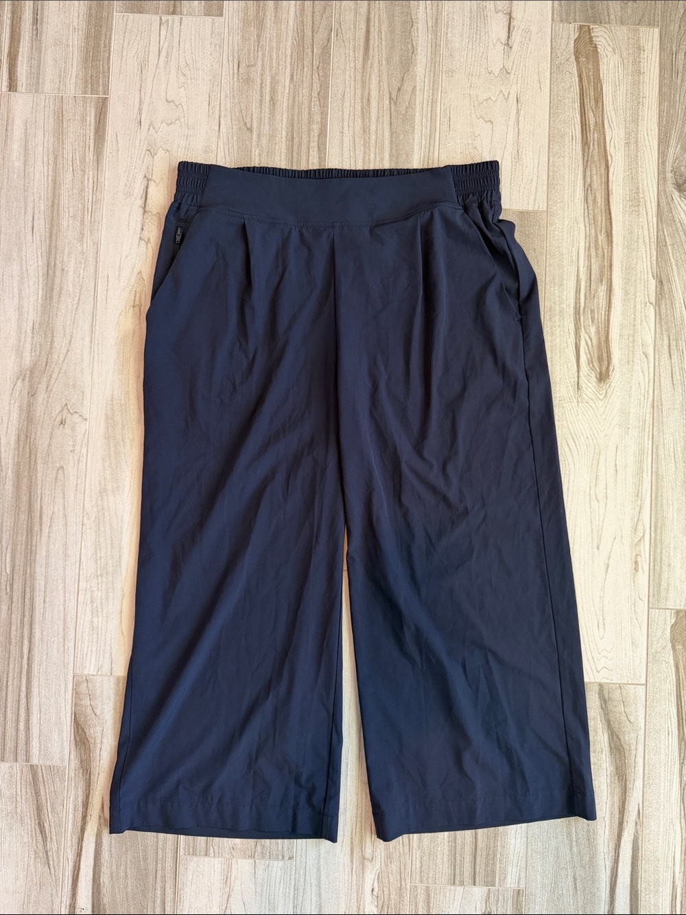 Quince Performance Tech Wide Leg Pants Navy Blue Large